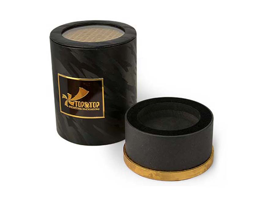 Custom Black Round Perfume Box